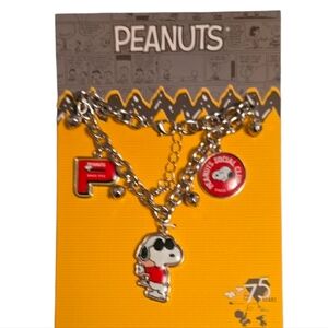 Peanuts Snoopy Charm Bracelet - Red and Silver Nwt